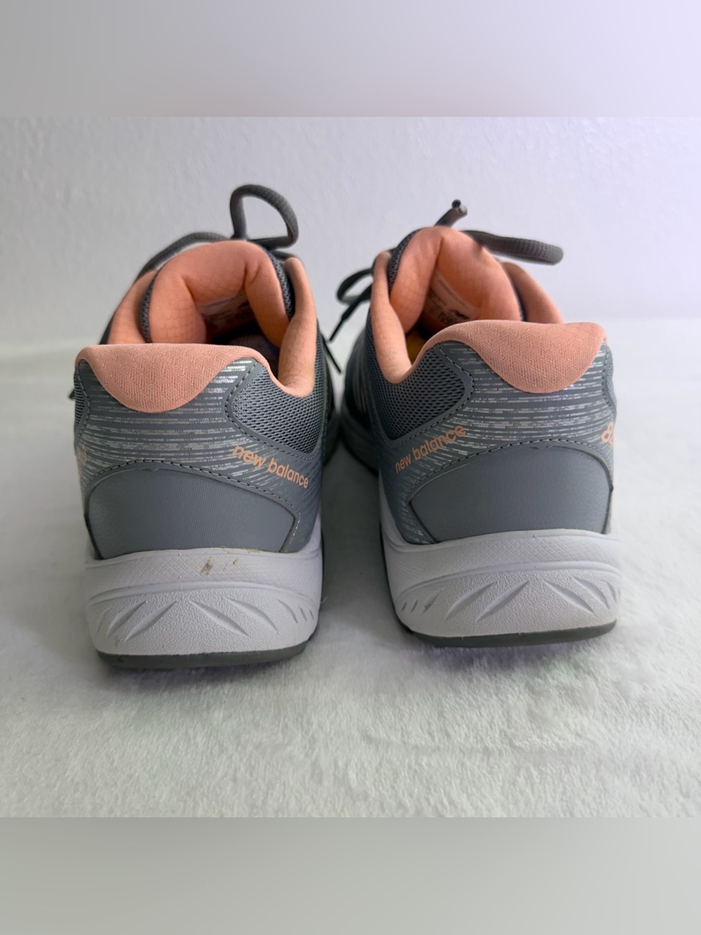 New Balance Gray and Pink Women's Athletic Sneakers - Picture 8 of 11